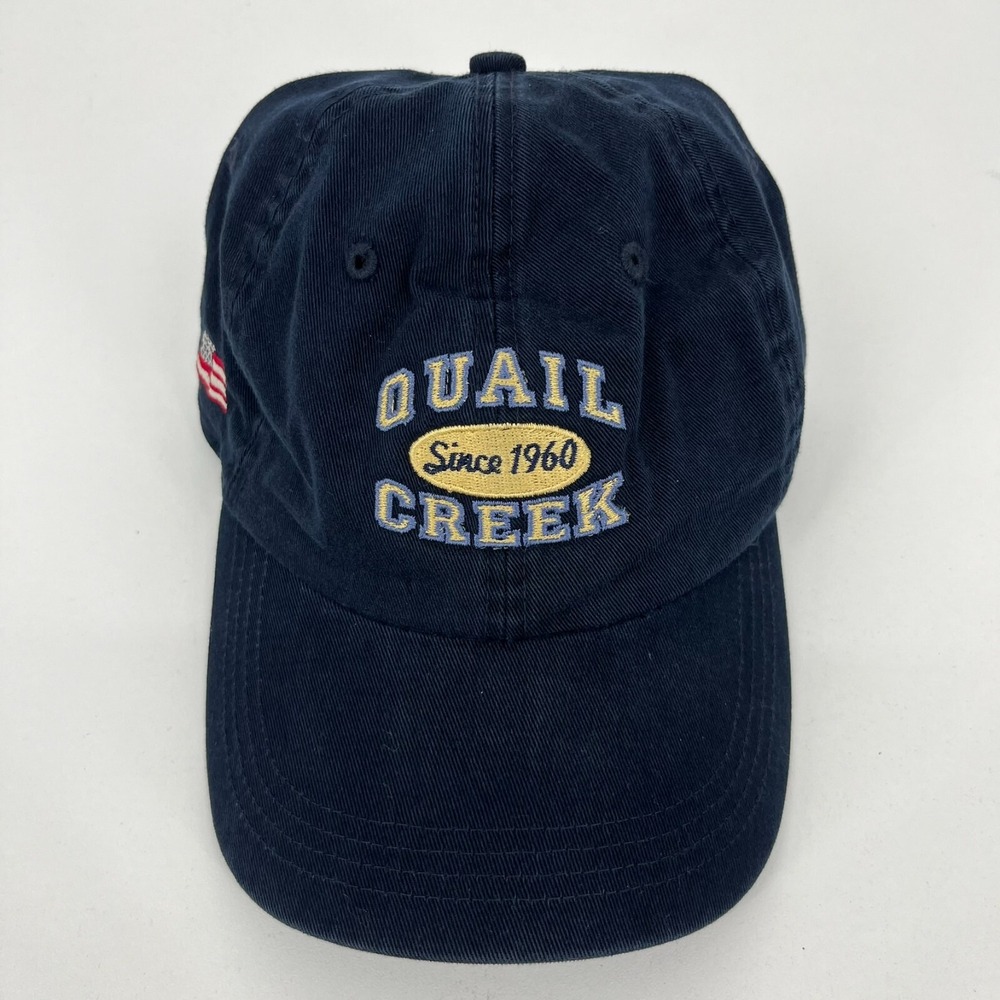 Ahead Authentics Quail Creek Since 1960 Navy Blue Adjustable Strapback Hat Mens